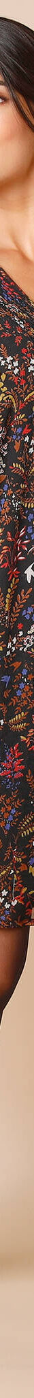 Robe imprimée à plis, imprimé forêt (noir / caramel) Robe imprimée à plis, imprimé forêt (noir / caramel)